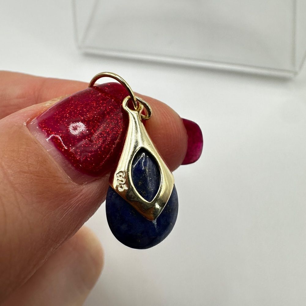 Beautiful lapis lazuli tear drop earrings in 925 sterling silver! - Picture 3 of 7